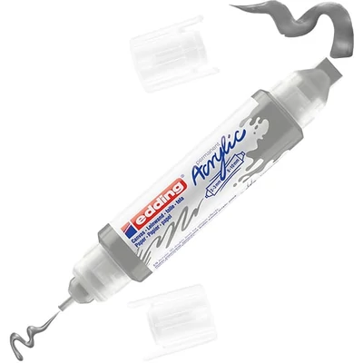 Obojstranný akrylový popisovač edding 5400 3D Double liner - 923, rich silver