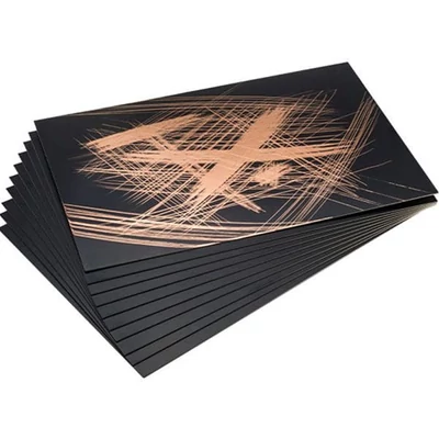 Škrabacia fólia Essdee fólia na vytváranie gravírovaných obrázkov, 10 ks, 101x152 mm - medená