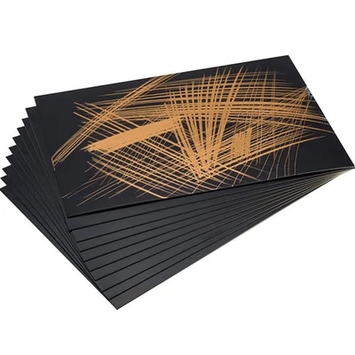 Škrabacia fólia Essdee fólia na vytváranie gravírovaných obrázkov, 10 ks, 101x152 mm - zlatá