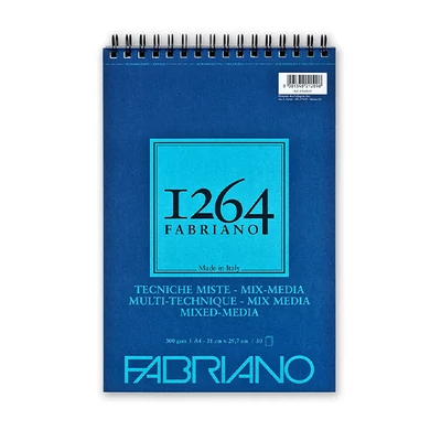 Náčrtník a skicár Fabriano 1264 Mix Media, 300 g - A4, špirálový na vrchu