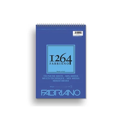 Skicár a blok na maľovanie Fabriano 1264 Mix Media, 300 g - A5, špirálový na vrchu