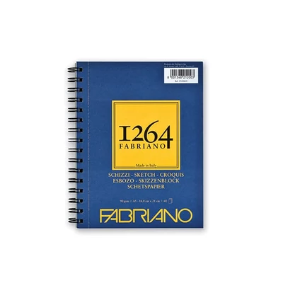 Náčrtník a skicár Fabriano 1264, 90 g - A5, špirálový na jednej strane