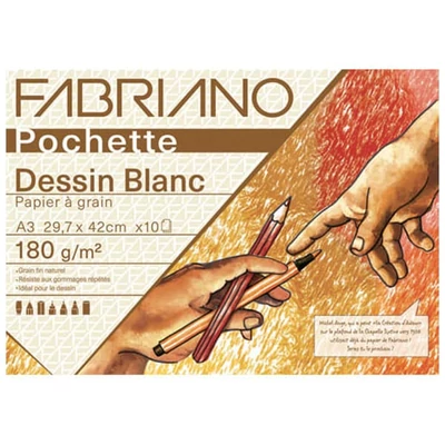 Balenie kresliaceho papiera Fabriano Pochette Dessin Blanc, 180 g - A3, 10 listov