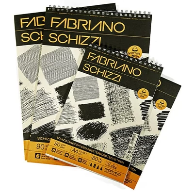 Skicár Fabriano Schizzi, 90 g, 80 listov, A4, špirálový vrch