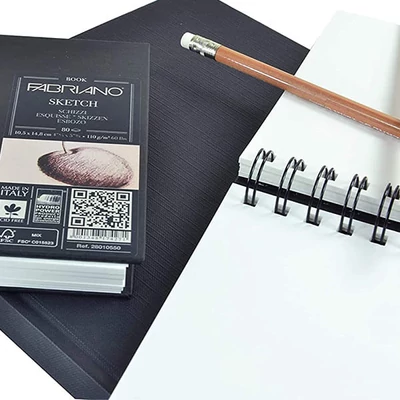 Náčrtník a skicár Fabriano Sketch Book, 110 g, 80 listov - A5, špirálový