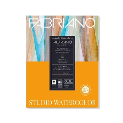 Akvarelový blok Fabriano Studio Watercolour, 200 g, 22,9 x 30,5 cm, 20 listov, hladký