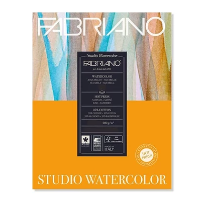 Akvarelový blok Fabriano Studio Watercolour, 200 g, 28x35,6 cm, 20 listov, hladký