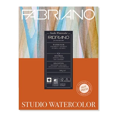 Akvarelový blok Fabriano Studio Watercolour, 300 g, 28x35,6 cm, 12 listov, hladký