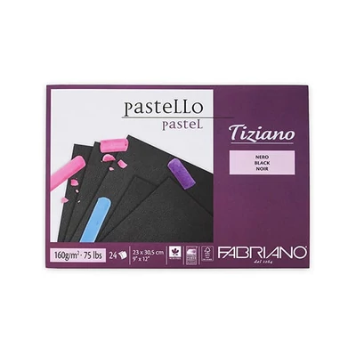 Blok na kreslenie Fabriano Tiziano, 160 g, 24 listov - 23x30,5 cm, čierny
