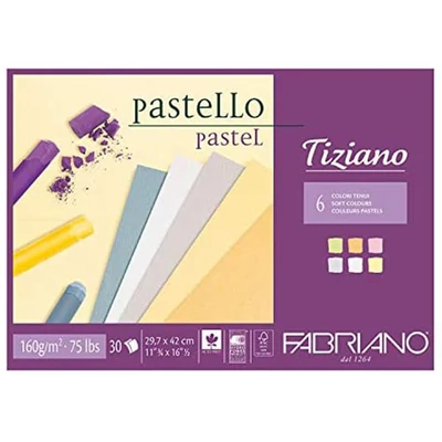Blok na kreslenie Fabriano Tiziano, 160 g, 30 listov - A3, jemné farby