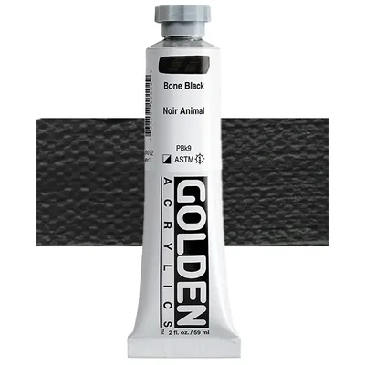 Akrylová farba Golden Acrylics Heavy Body, 59 ml - 1010, bone black