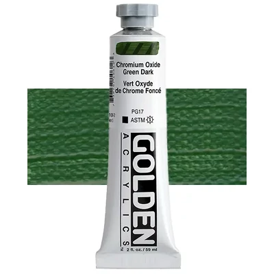 Akrylová farba Golden Acrylics Heavy Body, 59 ml - 1061, chromium oxide green dark