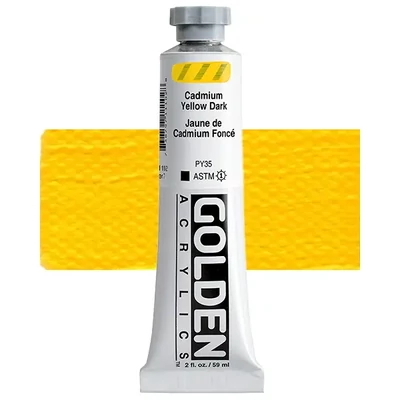 Akrylová farba Golden Acrylics Heavy Body, 59 ml - 1110, cadmium yellow dark