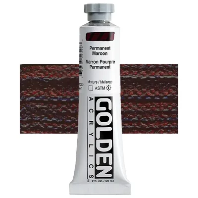 Akrylová farba Golden Acrylics Heavy Body, 59 ml - 1252, permanent maroon