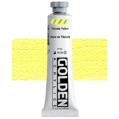Akrylová farba Golden Acrylics Heavy Body, 59 ml - 1375, titanate yellow