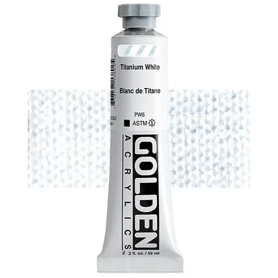 Akrylová farba Golden Acrylics Heavy Body, 59 ml - 1380, titanium white