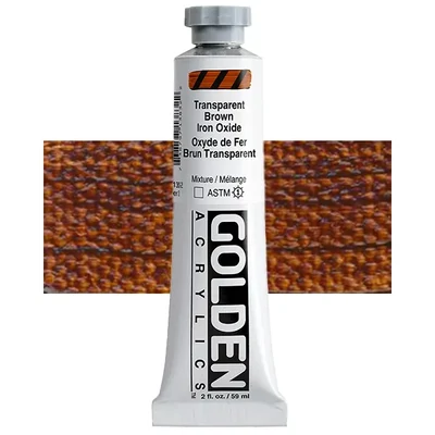 Akrylová farba Golden Acrylics Heavy Body, 59 ml - 1383, transparent brown iron oxide