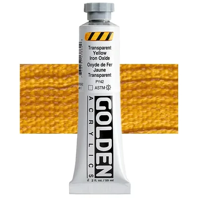 Akrylová farba Golden Acrylics Heavy Body, 59 ml - 1386, transparent yellow iron oxide