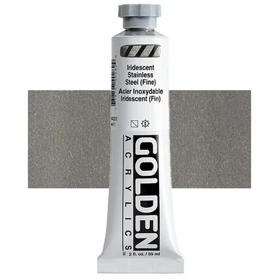 Akrylová farba Golden Acrylics Heavy Body, 59 ml - 4028, iridescent stainless steel (fine)