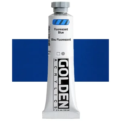 Akrylová farba Golden Acrylics Heavy Body, 59 ml - 4605, fluorescent blue