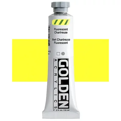 Akrylová farba Golden Acrylics Heavy Body, 59 ml - 4615, fluorescent chartreuse