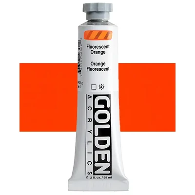 Akrylová farba Golden Acrylics Heavy Body, 59 ml - 4630, fluorescent orange