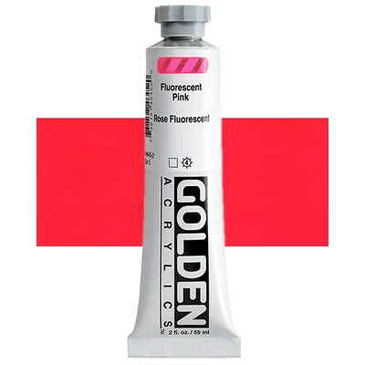 Akrylová farba Golden Acrylics Heavy Body, 59 ml - 4645, fluorescent pink