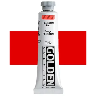 Akrylová farba Golden Acrylics Heavy Body, 59 ml - 4650, fluorescent red