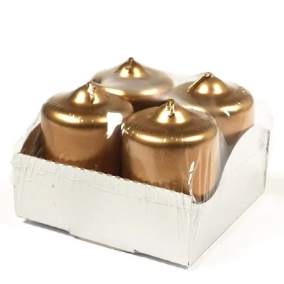 Adventné sviečky, 4 ks - zlatá metalíza