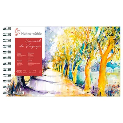 Akvarelový zápisník Hahnemühle Carnet de Voyage, 400 g, 15 strán, 15,3 x 25 cm, na šírku