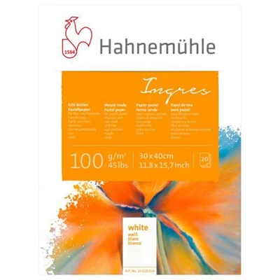 Blok Hahnemühle Ingres, 100 g, 20 listov, biely - 30x40 cm