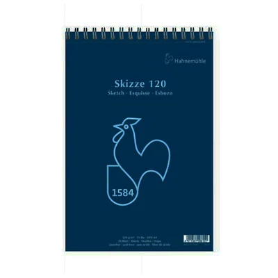 Náčrtník a skicár Hahnemühle Skizze 120, 120 g, 50 listov - A4, špirálový