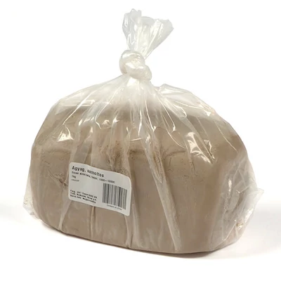 Hlina,  so šamotom, 1 kg - po vypálení biela, jemnozrnná