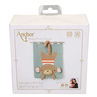 Háčkovacia sada, Anchor Baby Pure Cotton 3D obraz na stenu - Neposlušná opica