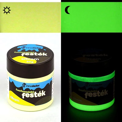 Fosforeskujúca, svietiaca farba Innodekor, 30 g - citrón