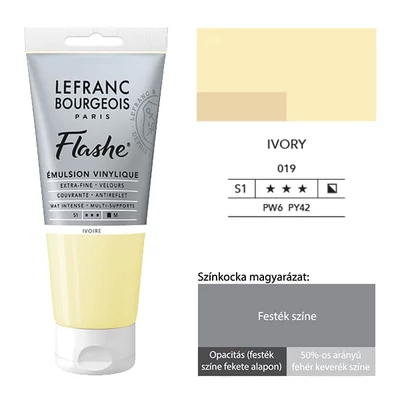 Vinylová farba (akrylová farba) L&amp;B Flashe, 80 ml - 019, ivory