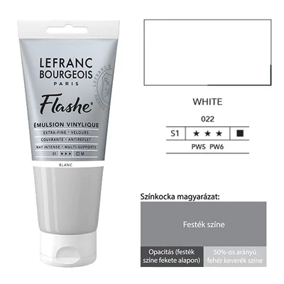 Vinylová farba (akrylová farba) L&amp;amp;B Flashe, 80 ml - 022, white