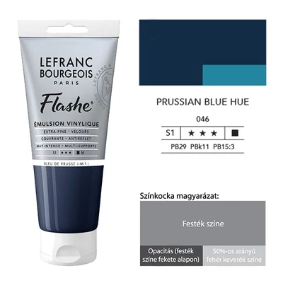 Vinylová farba (akrylová farba) L&amp;B Flashe, 80 ml - 046, prussian blue hue