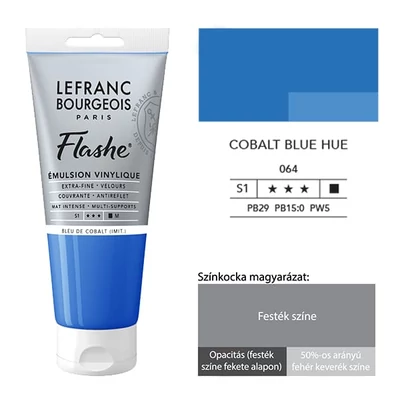 Vinylová farba (akrylová farba) L&amp;B Flashe, 80 ml - 064, cobalt blue hue