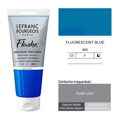 Vinylová farba (akrylová farba) L&amp;B Flashe, 80 ml - 083, fluorescent blue