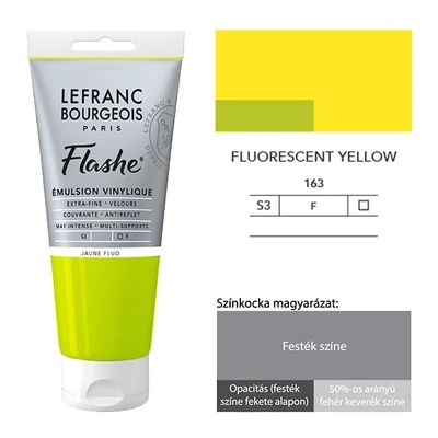 Vinylová farba (akrylová farba) L&amp;B Flashe, 80 ml - 163, fluorescent yellow