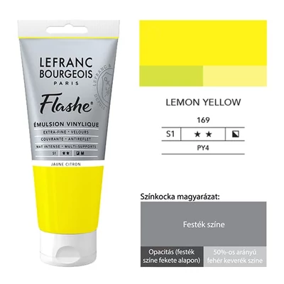 Vinylová farba (akrylová farba) L&amp;B Flashe, 80 ml - 169, lemon yellow