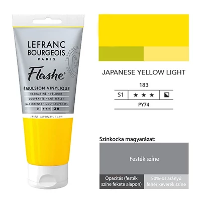 Vinylová farba (akrylová farba) L&amp;B Flashe, 80 ml - 183, japanese yellow light