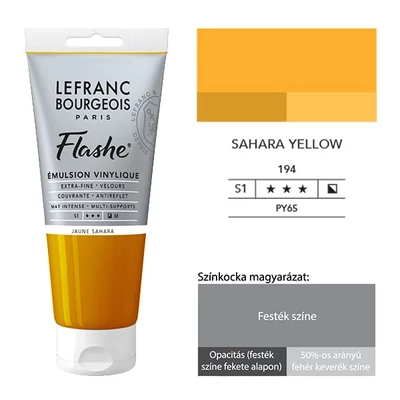 Vinylová farba (akrylová farba) L&amp;B Flashe, 80 ml - 194, sahara yellow
