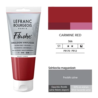 Vinylová farba (akrylová farba) L&amp;B Flashe, 80 ml - 366, carmine red