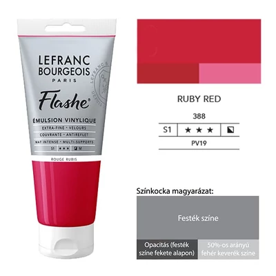 Vinylová farba (akrylová farba) L&amp;B Flashe, 80 ml - 388, ruby red