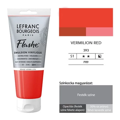 Vinylová farba (akrylová farba) L&amp;B Flashe, 80 ml - 393, vermilion red
