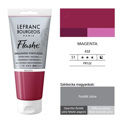 Vinylová farba (akrylová farba) L&amp;B Flashe, 80 ml - 432, magenta