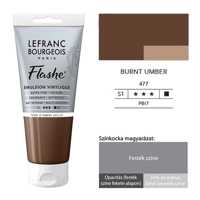 Vinylová farba (akrylová farba) L&amp;B Flashe, 80 ml - 477, burnt umber
