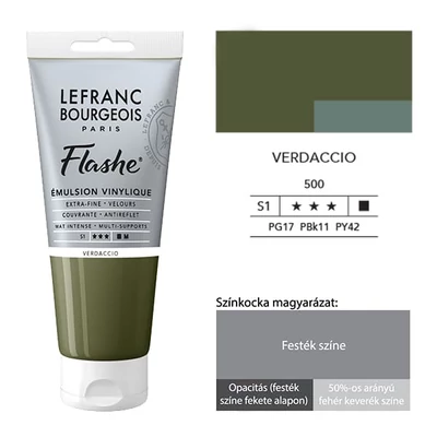 Vinylová farba (akrylová farba) L&amp;B Flashe, 80 ml - 500, verdaccio